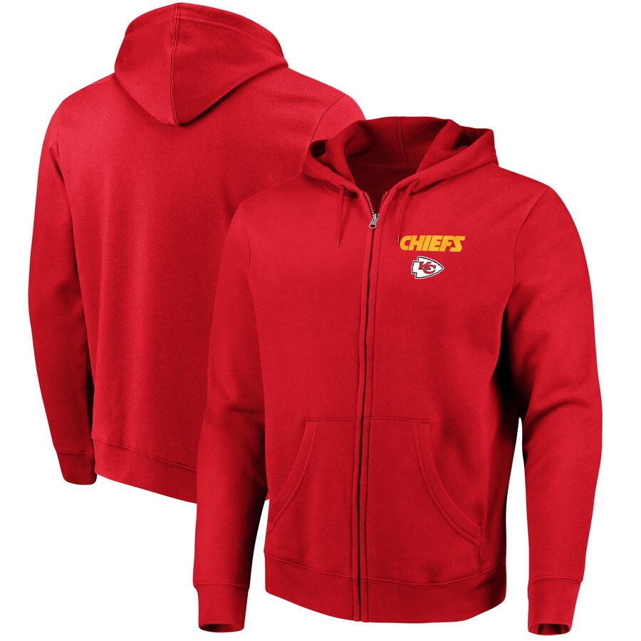 Men Kansas City Chiefs NFL Pro Line by Fanatics Branded Lockup FullZip Hoodie Red